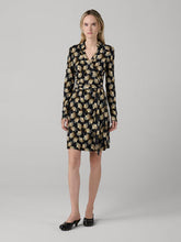 Load image into Gallery viewer, DVF	JEANNE WRAP DRESS	GINGKO FANS MINI BLACK
