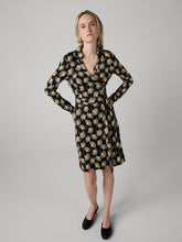 Load image into Gallery viewer, DVF	JEANNE WRAP DRESS	GINGKO FANS MINI BLACK