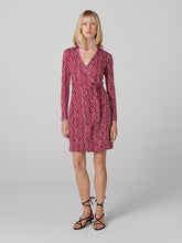 Load image into Gallery viewer, DVF	JEANNE WRAP DRESS	PIAZA TIGER MINI BEET PNK