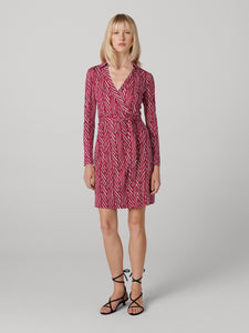 DVF	JEANNE WRAP DRESS	PIAZA TIGER MINI BEET PNK