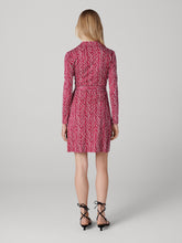 Load image into Gallery viewer, DVF	JEANNE WRAP DRESS	PIAZA TIGER MINI BEET PNK