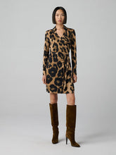 Load image into Gallery viewer, DVF	JEANNE WRAP DRESS	SNOW LEOPARD BIG TOBACCO