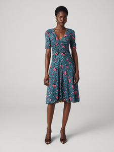DVF	KOREN REVERSIBLE DRESS DANCING ROSE MIX