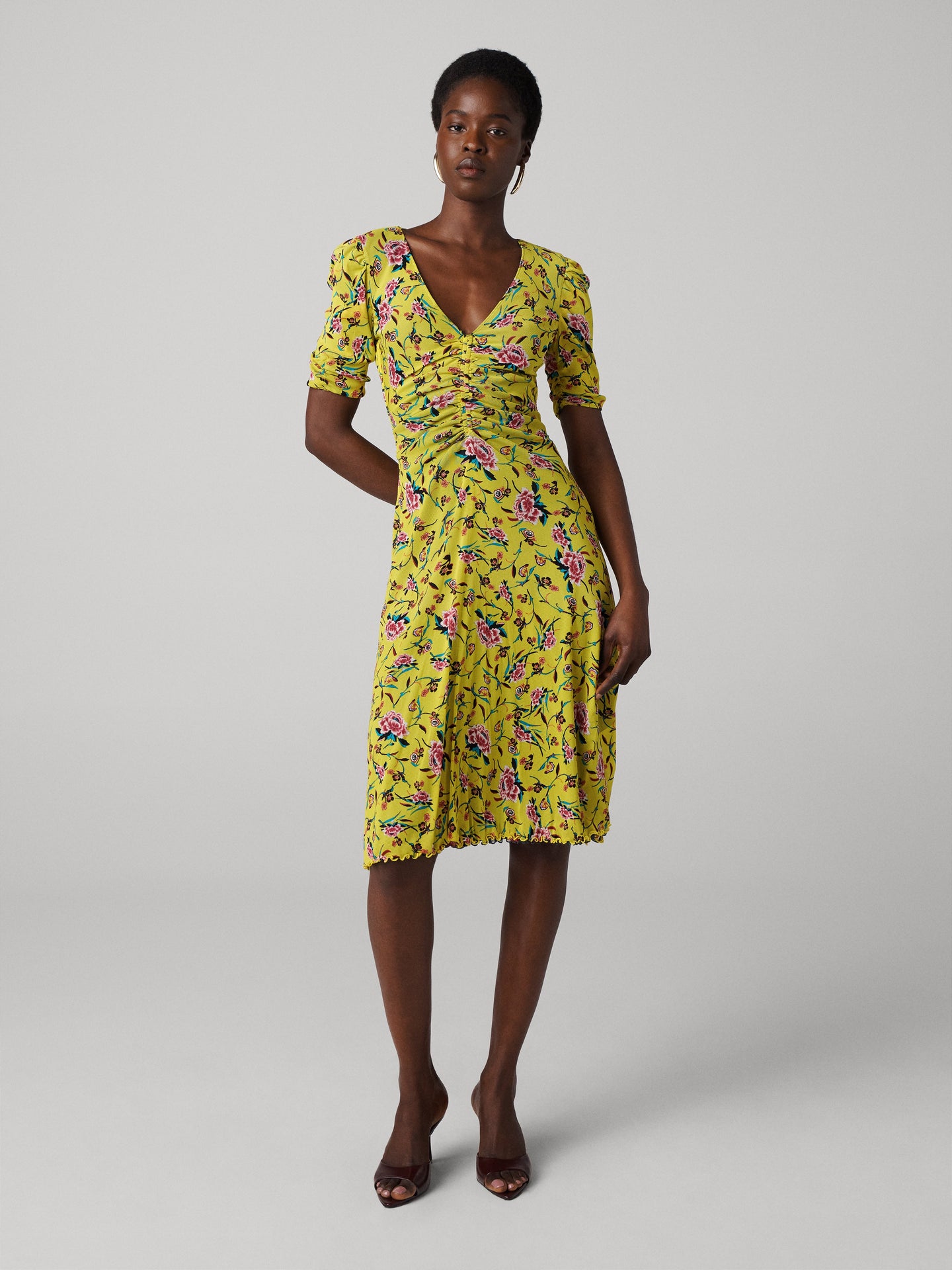 DVF	KOREN REVERSIBLE DRESS DANCING ROSE MIX