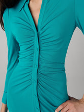 Load image into Gallery viewer, DVF	SHESKA 3/4 SLEEVE DRESS SIGNATURE TURQ