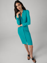 Load image into Gallery viewer, DVF	SHESKA 3/4 SLEEVE DRESS SIGNATURE TURQ