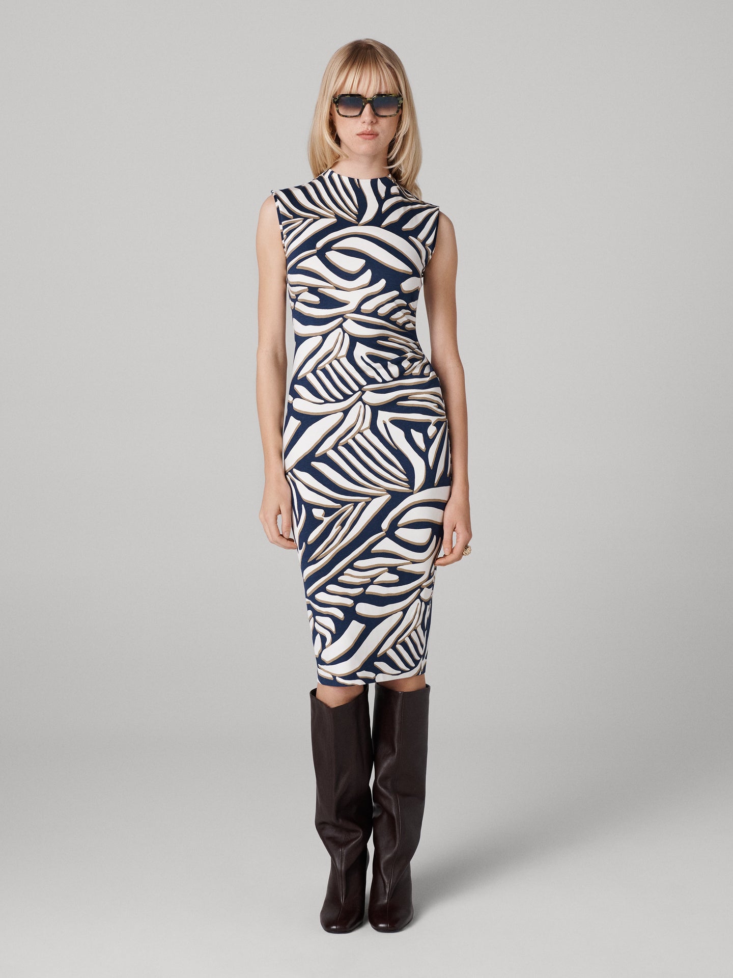 DVF	DARRIUS DRESS SAVANNA SHADOW NAVY