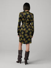 Load image into Gallery viewer, DVF	PRITA DRESS	GINGKO FANS BLACK