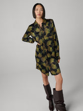 Load image into Gallery viewer, DVF	PRITA DRESS	GINGKO FANS BLACK