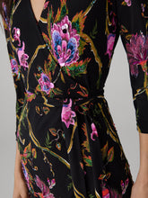 Load image into Gallery viewer, DVF	ABIGAIL LONG WRAP DRESS SERENISSIMA BLACK