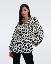 Load image into Gallery viewer, DVF NEW FREDDIE BLOUSE GRAPHIC FLOWER SM IVORY