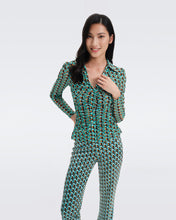 Load image into Gallery viewer, DVF NATHANIEL TOP FLEURGEO SUMMER TURQUOISE