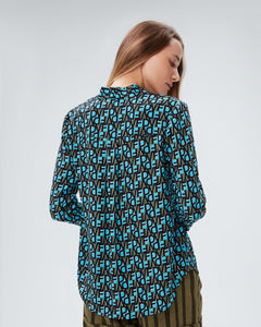 DVF SANORAH TOP DVF STAMP SM PINE GREEN