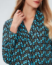 Load image into Gallery viewer, DVF SANORAH TOP DVF STAMP SM PINE GREEN