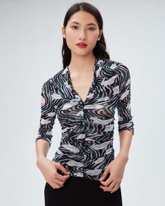 DVF	JULIE 3/4 TOP	OCEAN TIDE ORCHID