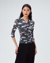 Load image into Gallery viewer, DVF	JULIE 3/4 TOP	OCEAN TIDE ORCHID