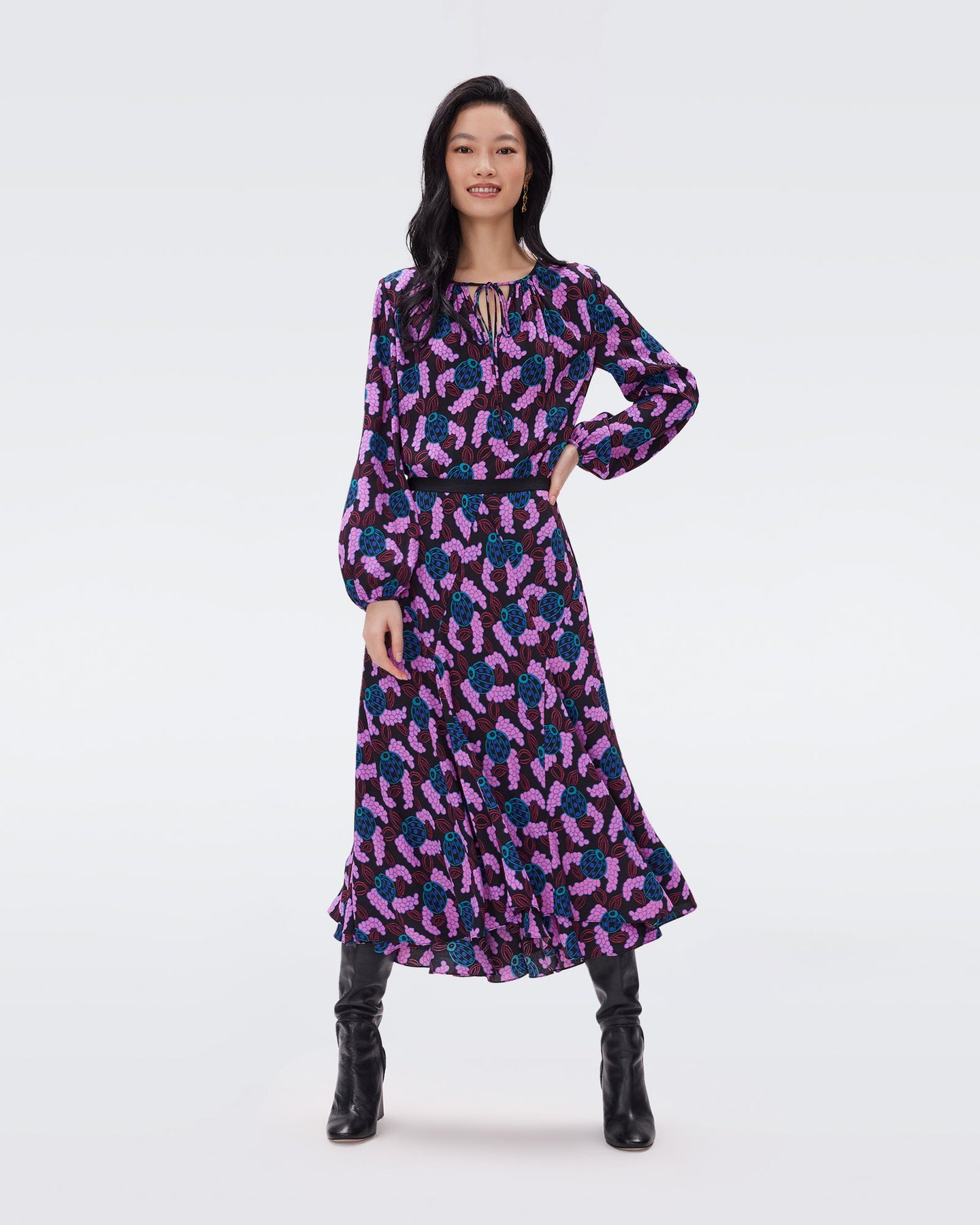 DVF	FREDDIE BLOUSE	AUTUMN BERRIES LG PINK ME
