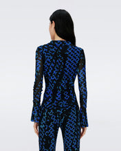 Load image into Gallery viewer, MACKENZIE MESH TOP IN FOLDED CHAIN BLUE