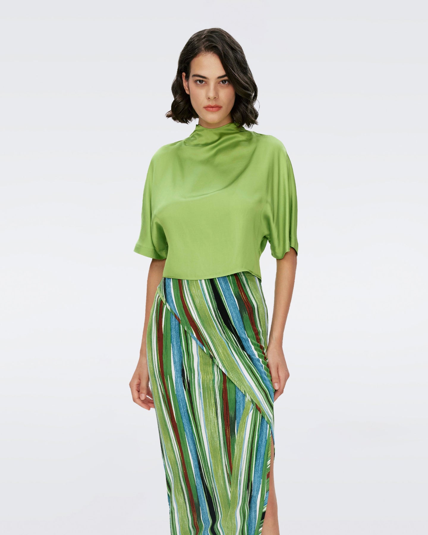 DVF	OLYMPIA TOP CHARTREUSE