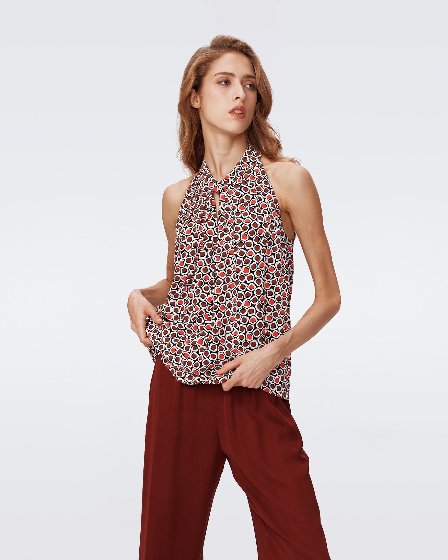 DVF	ARES TOP PEBBLES RED