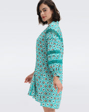 Load image into Gallery viewer, DVF	JESSICA DRESS PEBBLES SUMMER SM TURQUOISE