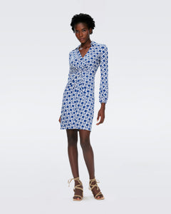 DVF	CHUCK DRESS VINTAGE CANE MED MIDNIGHT BLUE