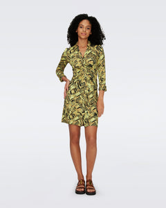 DVF	SHESKA DRESS	BAMBOO CHARTREUSE