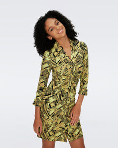 DVF	SHESKA DRESS	BAMBOO CHARTREUSE