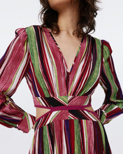 Load image into Gallery viewer, DVF	JENIFER DRESS REEDS PINK