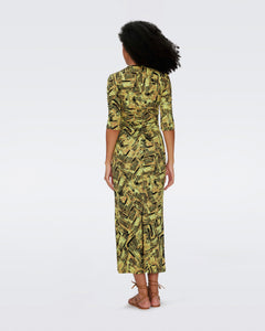 DVF	ALBA DRESS	BAMBOO CHARTREUSE