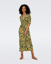 Load image into Gallery viewer, DVF	ALBA DRESS	BAMBOO CHARTREUSE