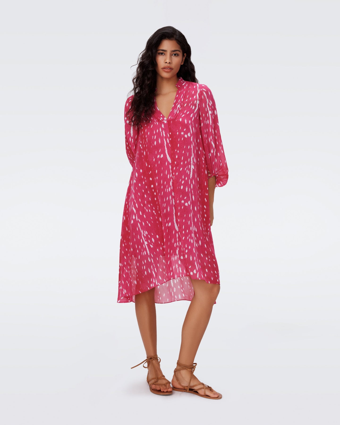 DVF	ILEANA DRESS FAWN SANGRIA