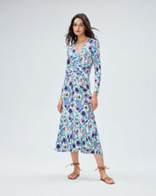 Load image into Gallery viewer, DVF	TIMMY DRESS  WATERCOLOR BLOSSOM MED PURPLE