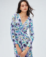 Load image into Gallery viewer, DVF	TIMMY DRESS  WATERCOLOR BLOSSOM MED PURPLE