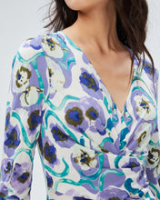 Load image into Gallery viewer, DVF	TIMMY DRESS  WATERCOLOR BLOSSOM MED PURPLE