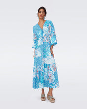Load image into Gallery viewer, DVF	BORIS DRESS SOLTICE FLAGS BLUE