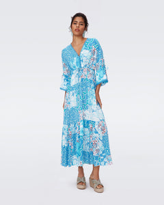 DVF	BORIS DRESS SOLTICE FLAGS BLUE