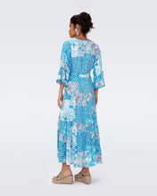 Load image into Gallery viewer, DVF	BORIS DRESS SOLTICE FLAGS BLUE