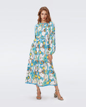 Load image into Gallery viewer, DVF	SCOTT DRESS DAY DREAM FLORAL BLUE MED