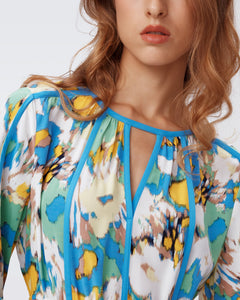 DVF	SCOTT DRESS DAY DREAM FLORAL BLUE MED