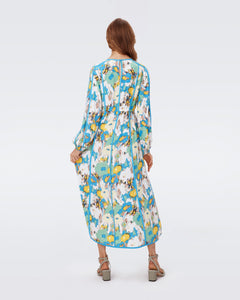 DVF	SCOTT DRESS DAY DREAM FLORAL BLUE MED
