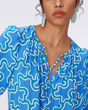 Load image into Gallery viewer, DVF	DROGO DRESS CLOUD PATCH BLUE