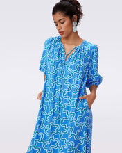 Load image into Gallery viewer, DVF	DROGO DRESS CLOUD PATCH BLUE