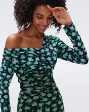 Load image into Gallery viewer, DVF LEIA DRESS DOT BLOSSOM SM BRIGHT GREEN