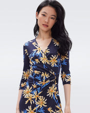 Load image into Gallery viewer, DVF BORRIS DRESS PARIS FLORAL LG NAVY