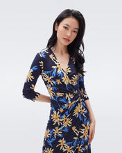 Load image into Gallery viewer, DVF BORRIS DRESS PARIS FLORAL LG NAVY