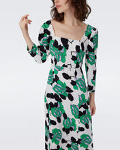 Load image into Gallery viewer, DVF JOANNA DRESS CAMO FLORAL LG IVORY