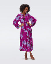Load image into Gallery viewer, DVF DOMINIQUE DRESS PARIS FLORAL GT RED PURPLE