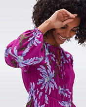 Load image into Gallery viewer, DVF DOMINIQUE DRESS PARIS FLORAL GT RED PURPLE