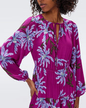 Load image into Gallery viewer, DVF DOMINIQUE DRESS PARIS FLORAL GT RED PURPLE